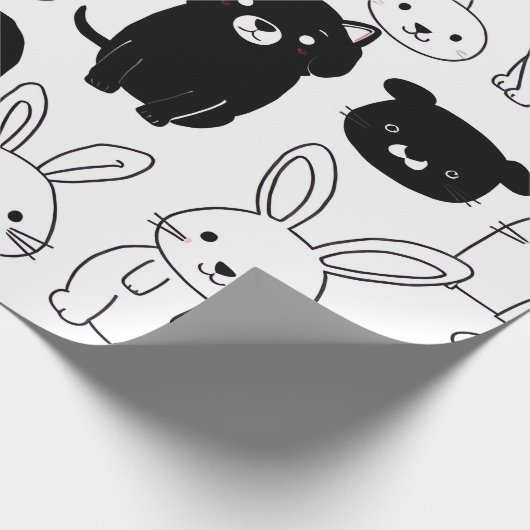 Papier Cadeau Black Cat Gift Wrapping Paper  (Coin)