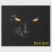 Papier Cadeau Black Cat Magic drôle personnalisable (Plat)