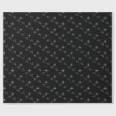Papier Cadeau Black Christmas Snowflakes Simple Motif moderne (Plat)