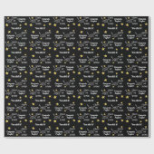Papier Cadeau Black Congrats Grad Custom Year Ajouter un nom (Plat)