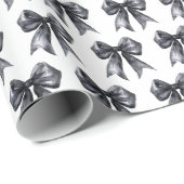 Papier Cadeau Black Coquette Bow (Coin rond)