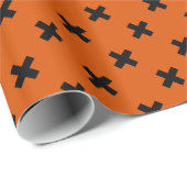 Papier Cadeau Black cross stitches (Coin rond)