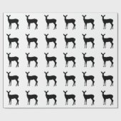 Papier Cadeau Black Doe a Deer on White Wrapper Paper (Plat)