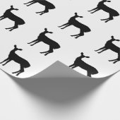 Papier Cadeau Black Doe a Deer on White Wrapper Paper (Coin)