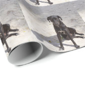 Papier Cadeau Black dog avec evil eye (Coin rond)