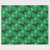 Papier Cadeau Black Draft Horse Foie Noël (Plat)