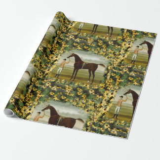 Papier Cadeau Black Eyed Susan Derby, cheval de course sur papie