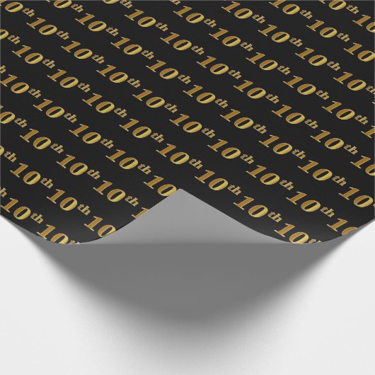 Papier Cadeau Black, Faux Gold 10e (Dixième) (Coin)