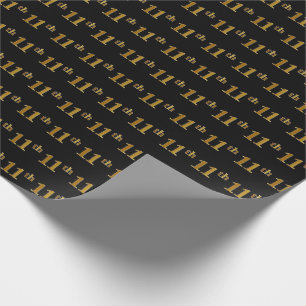 Papier Cadeau Black, Faux Gold 11e (onzième) événement