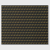 Papier Cadeau Black, Faux Gold 14e (quatorzième) événement (Plat)