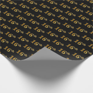 Papier Cadeau Black, Faux Gold 16e (seizième) événement