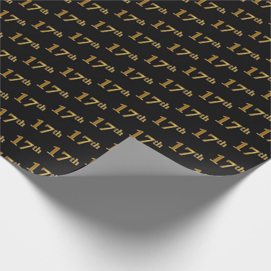 Papier Cadeau Black, Faux Gold 17e (dix-septième) (Coin)