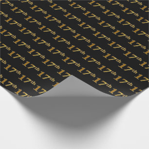 Papier Cadeau Black, Faux Gold 17e (dix-septième)