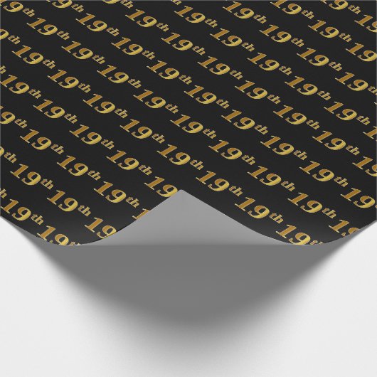 Papier Cadeau Black, Faux Gold 19e (dix-neuvième) (Coin)