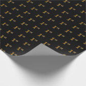 Papier Cadeau Black, Faux Gold 1er (Premier) Enveloppement d'évé (Coin)