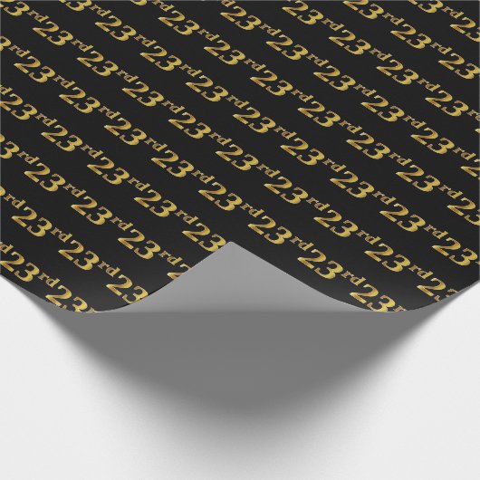 Papier Cadeau Black, Faux Gold 23e (Vingt-troisième) (Coin)