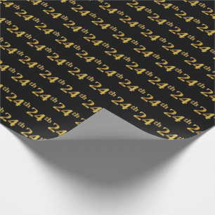 Papier Cadeau Black, Faux Gold 24e (Vingt-quatrième)
