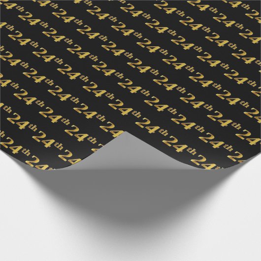 Papier Cadeau Black, Faux Gold 24e (Vingt-quatrième) (Coin)