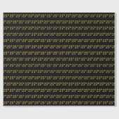 Papier Cadeau Black, Faux Gold 25e (Vingt-cinquième) (Plat)