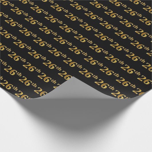 Papier Cadeau Black, Faux Gold 26e (Vingt-sixième) (Coin)
