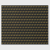 Papier Cadeau Black, Faux Gold 28e (Vingt-Huitième) (Plat)