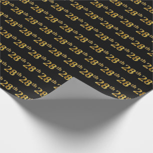 Papier Cadeau Black, Faux Gold 28e (Vingt-Huitième)