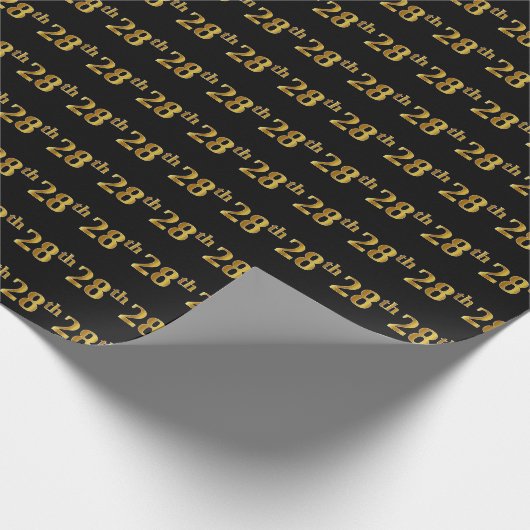Papier Cadeau Black, Faux Gold 28e (Vingt-Huitième) (Coin)