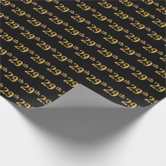 Papier Cadeau Black, Faux Gold 29e (Vingt-Neuvième) (Coin)