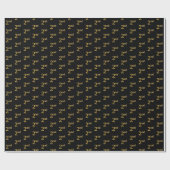 Papier Cadeau Black, Faux Gold 2e (deuxième) Event Wrapper Paper (Plat)