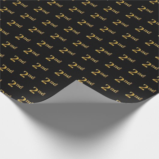 Papier Cadeau Black, Faux Gold 2e (deuxième) Event Wrapper Paper (Coin)