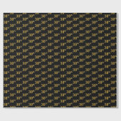 Papier Cadeau Black, Faux Gold 30e (Trentième) (Plat)