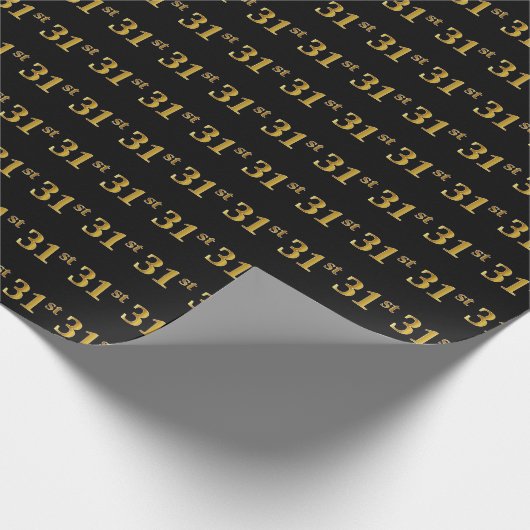 Papier Cadeau Black, Faux Gold 31e (Trente et unième) (Coin)