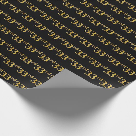 Papier Cadeau Black, Faux Gold 33e (Trente-Troisième) (Coin)