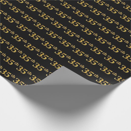 Papier Cadeau Black, Faux Gold 35e (Trente-cinquième) (Coin)