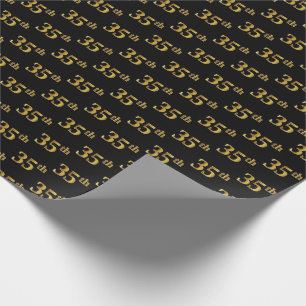 Papier Cadeau Black, Faux Gold 35e (Trente-cinquième)