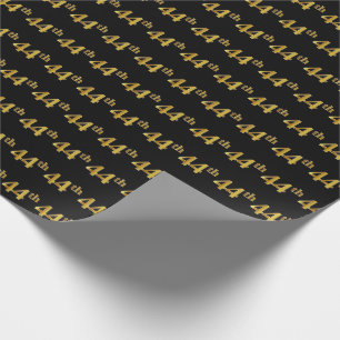 Papier Cadeau Black, Faux Gold 44e (Quarante-quatrième)