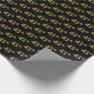 Papier Cadeau Black, Faux Gold 45e (Quarante-cinquième)