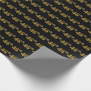 Papier Cadeau Black, Faux Gold 46e (Quarante-sixième)