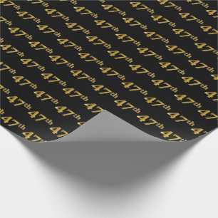 Papier Cadeau Black, Faux Gold 47e (Quarante-Septième)
