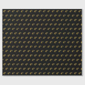 Papier Cadeau Black, Faux Gold 4e (quatrième) événement (Plat)