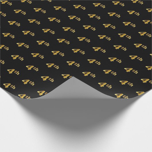 Papier Cadeau Black, Faux Gold 4e (quatrième) événement (Coin)