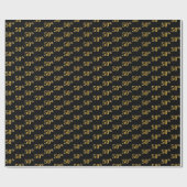 Papier Cadeau Black, Faux Gold 50e (Cinquantième) (Plat)