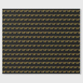 Papier Cadeau Black, Faux Gold 50e (Cinquantième) (Plat)