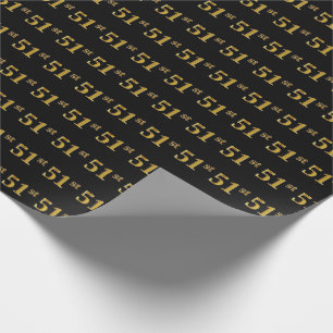 Papier Cadeau Black, Faux Gold 51e (Cinquante et unième)