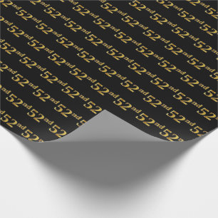 Papier Cadeau Black, Faux Gold 52e (Cinquante-deuxième)