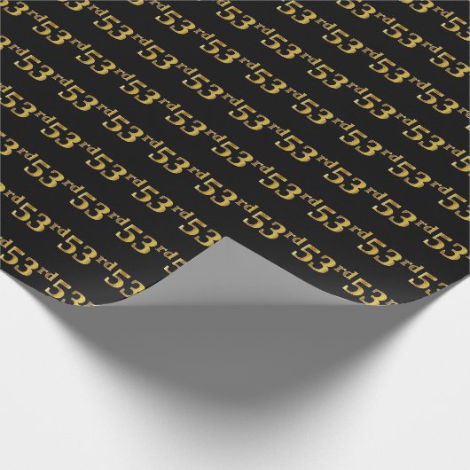 Papier Cadeau Black, Faux Gold 53e (Cinquante-troisième) (Coin)