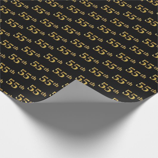 Papier Cadeau Black, Faux Gold 55e (Cinquante-cinquième) (Coin)