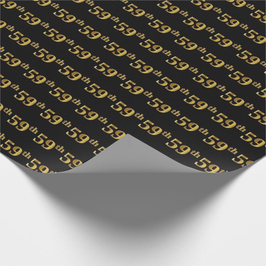 Papier Cadeau Black, Faux Gold 59e (Cinquante-Neuvième) (Coin)