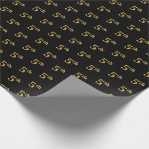 Papier Cadeau Black, Faux Gold 5e (cinquième) Event Wrapper Pape