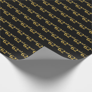 Papier Cadeau Black, Faux Gold 62e (Soixante-deuxième)